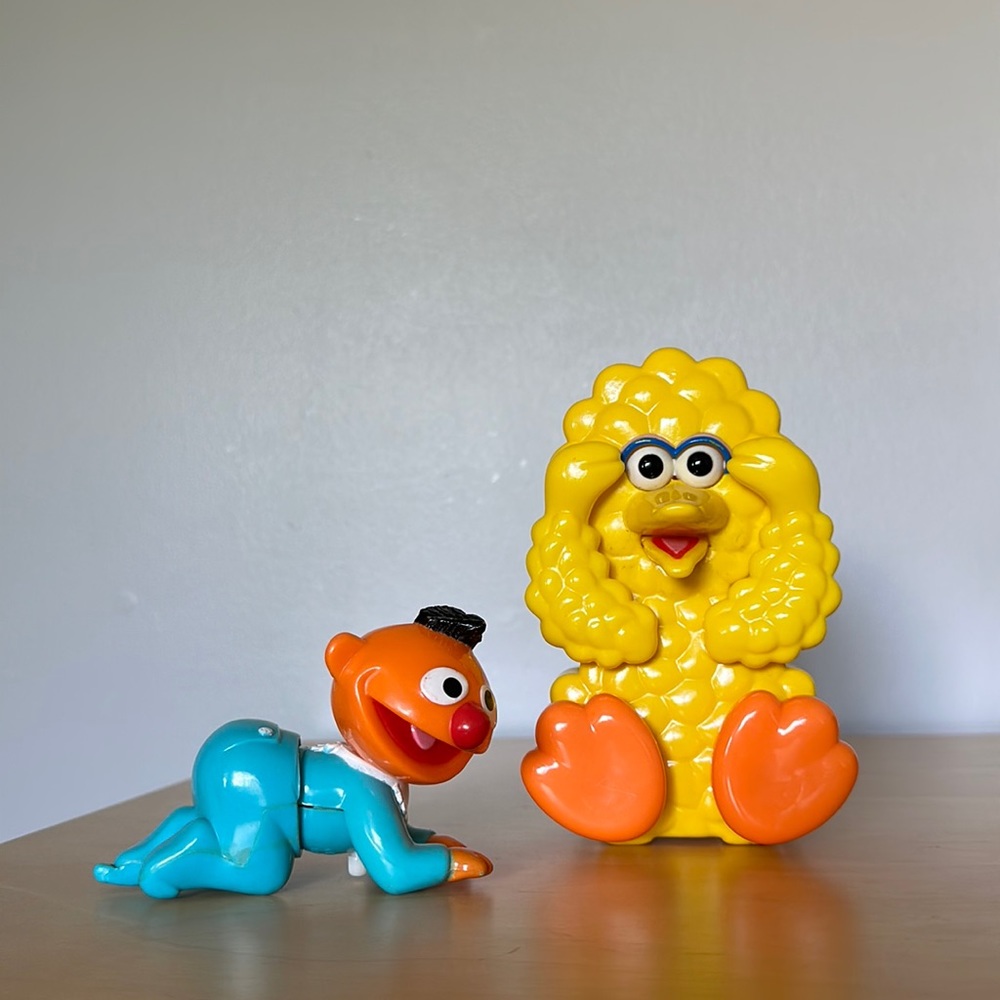 Vintage Sesame Street Big Bird & Baby Ernie Baby Toys